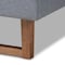 Baxton Studio Allegra Grey Upholstered and Walnut Wood Full Size Platform Bed 164-9413-9419 - alternate 6